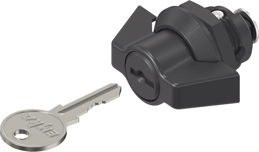 Wing knob quarter turn, keyed different, Polyamide black