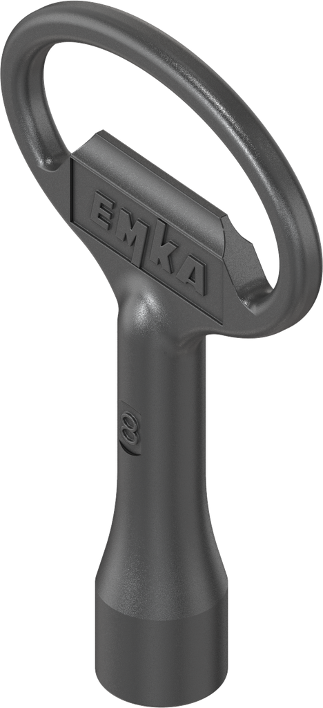 Key for insert square 8, Zinc die black powder-coated