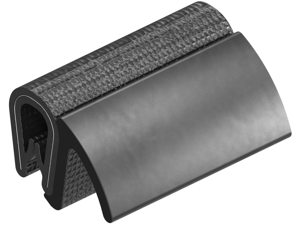 Sealing profile, self-clamping, Foam rubber EPDM; clamping profile PVC 70 ± 5 Shore A black