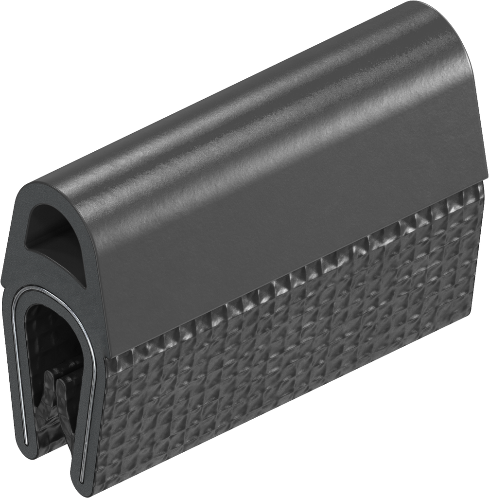 Sealing profile, self-clamping, Foam rubber EPDM; clamping profile PVC 70 ± 5 Shore A black