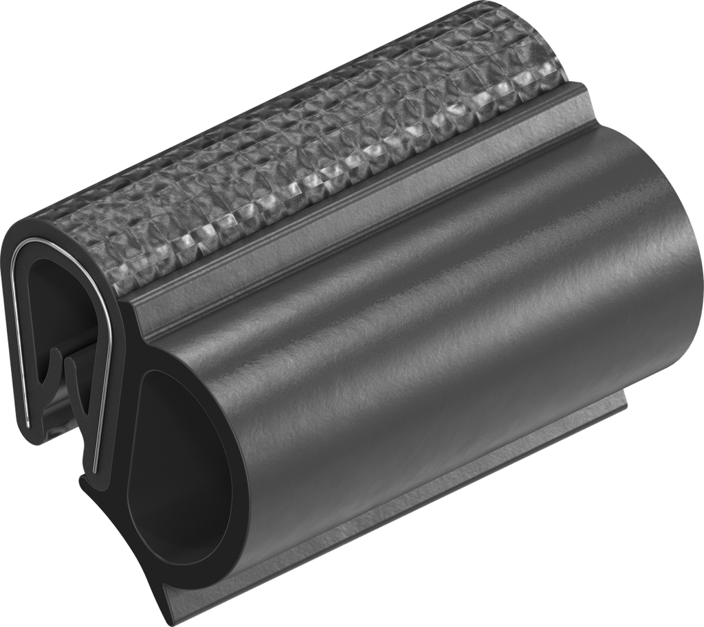 Sealing profile, self-clamping, Foam rubber EPDM; clamping profile PVC 70 ± 5 Shore A black