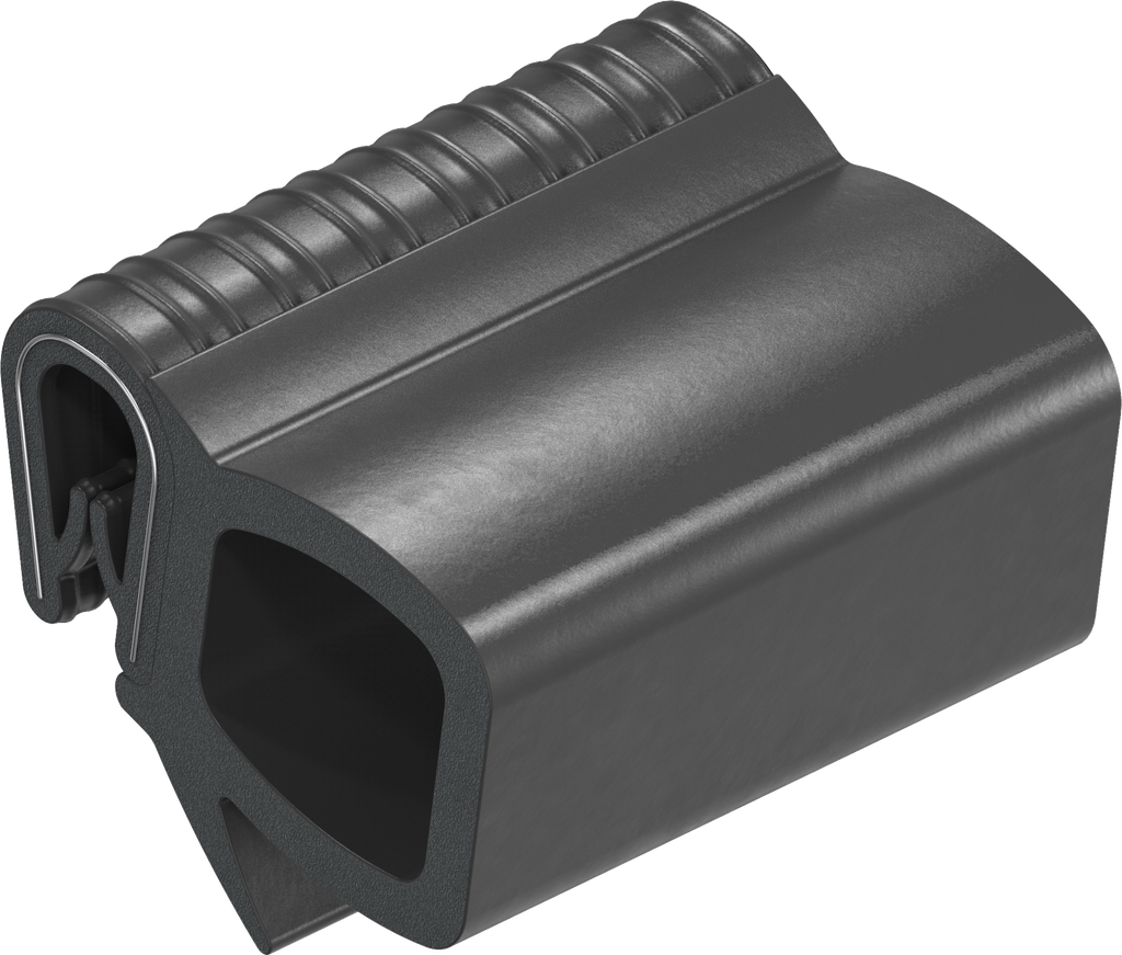 Sealing profile, self-clamping, Foam rubber EPDM; clamping profile PVC 70 ± 5 Shore A black