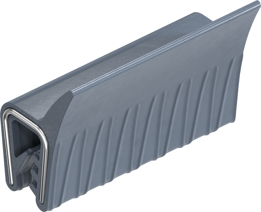 Sealing profile made of fire protection material, self-clamping, Silicon solid material 70 ± 5 Shore A blue black