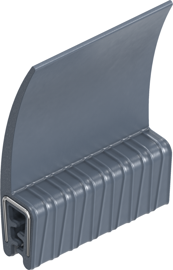 Sealing profile made of fire protection material, self-clamping, Silicon solid material 70 ± 5 Shore A blue black