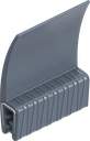 Sealing profile made of fire protection material, self-clamping, Silicon solid material 70 ± 5 Shore A blue black