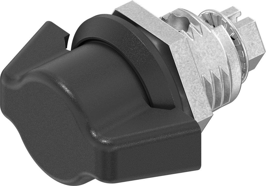 Wing knob quarter turn, non-keyed, Zinc die black powder-coated