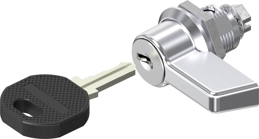 Wing knob quarter turn, keyed 2233X, Zinc die chrome-plated