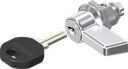 Wing knob quarter turn, keyed 2233X, Zinc die chrome-plated