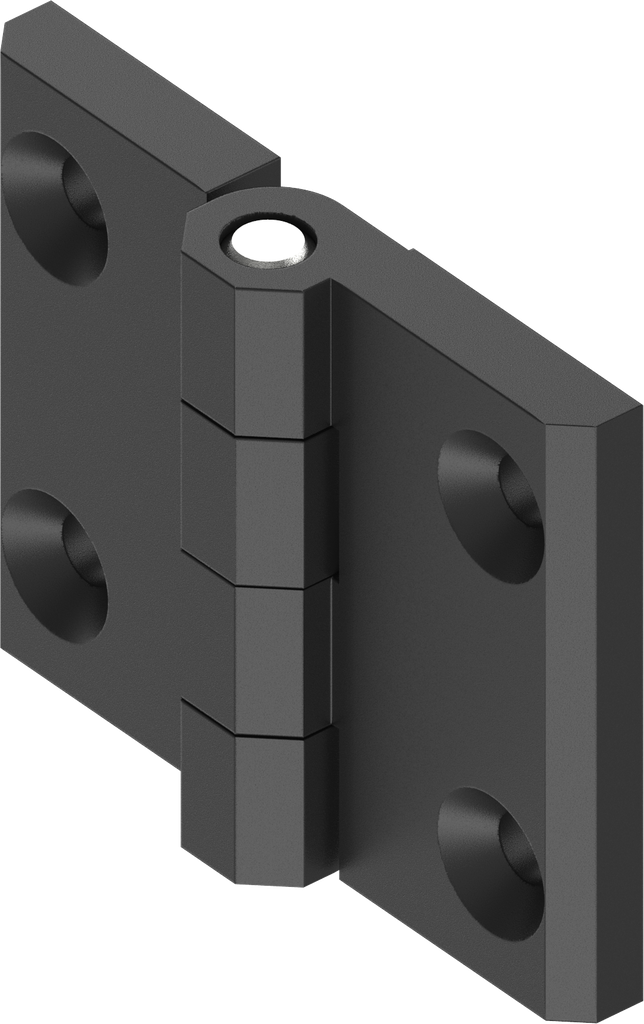 180° Hinge, Zinc die black powder-coated