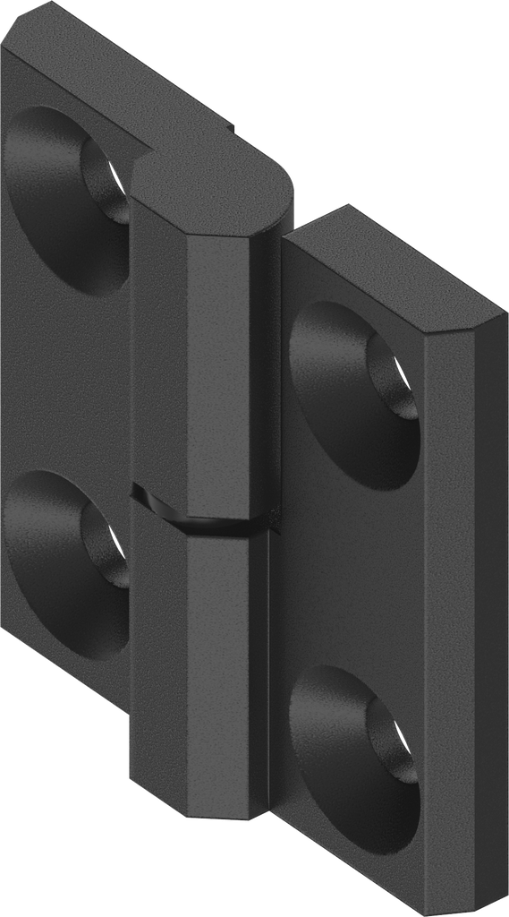 180° Hinge, right version, Zinc die black powder-coated