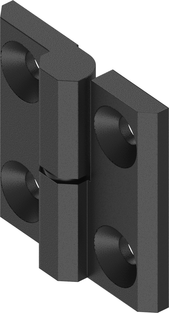 180° Hinge, right version, Zinc die black powder-coated