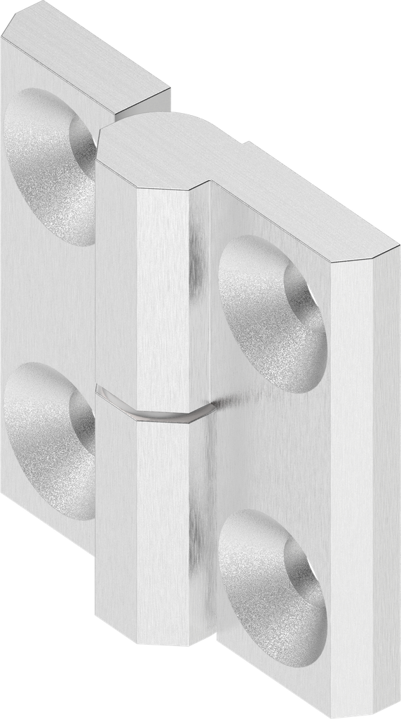 180° Scharnier Ausführung links, Edelstahl AISI 316 geschliffen P.3049sklop