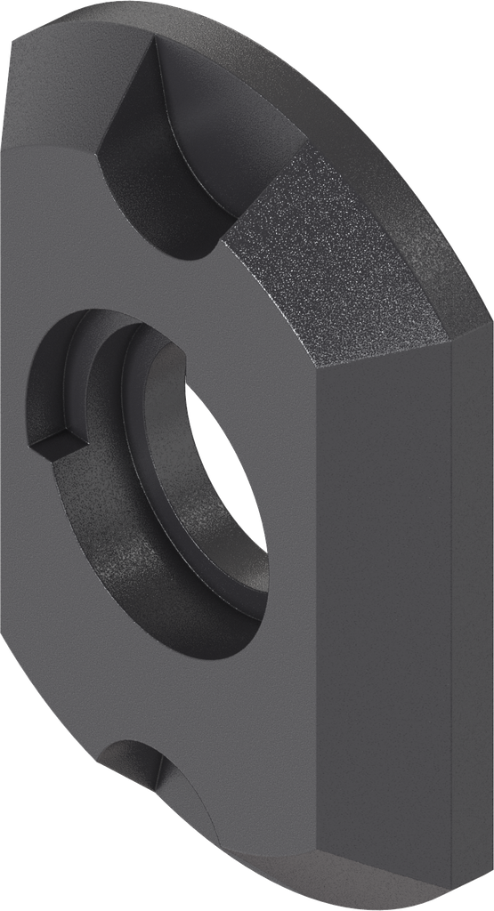 Bezel with 90° stopper, right version, for lockable heavy duty latch, Polyamide GF black