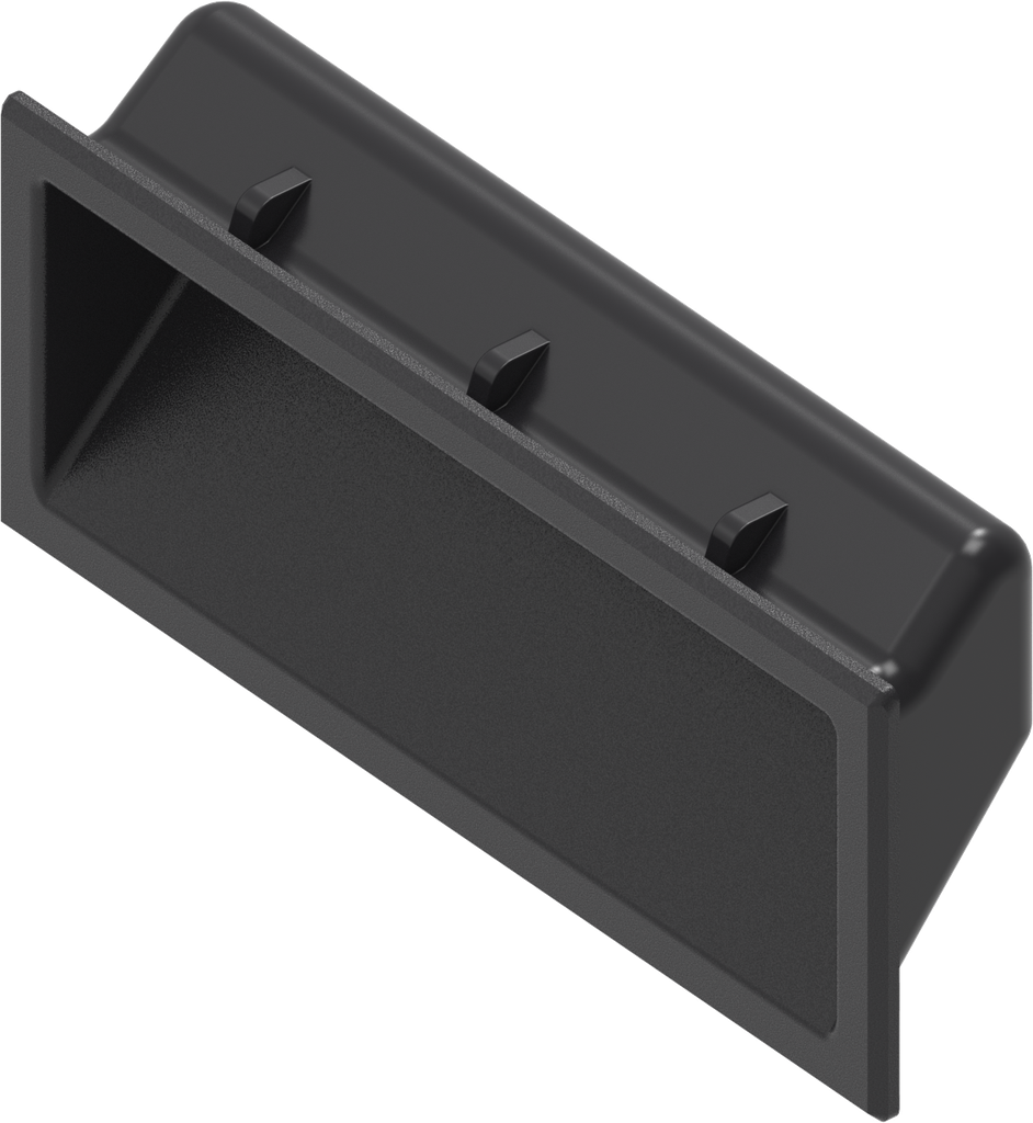 Recessed grip for Ts = 1.2 - 1.6 mm, Polyamide GF black