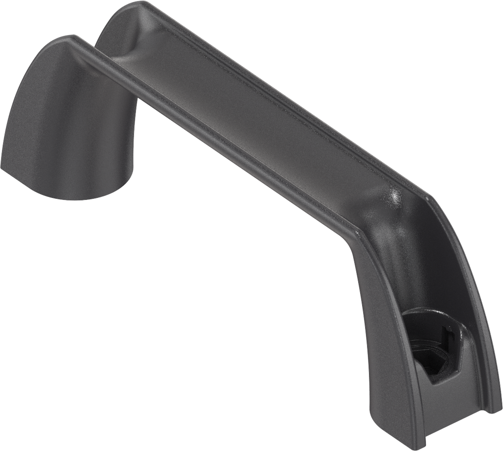 Bow-type handle with hexagon, Polyamide GF black