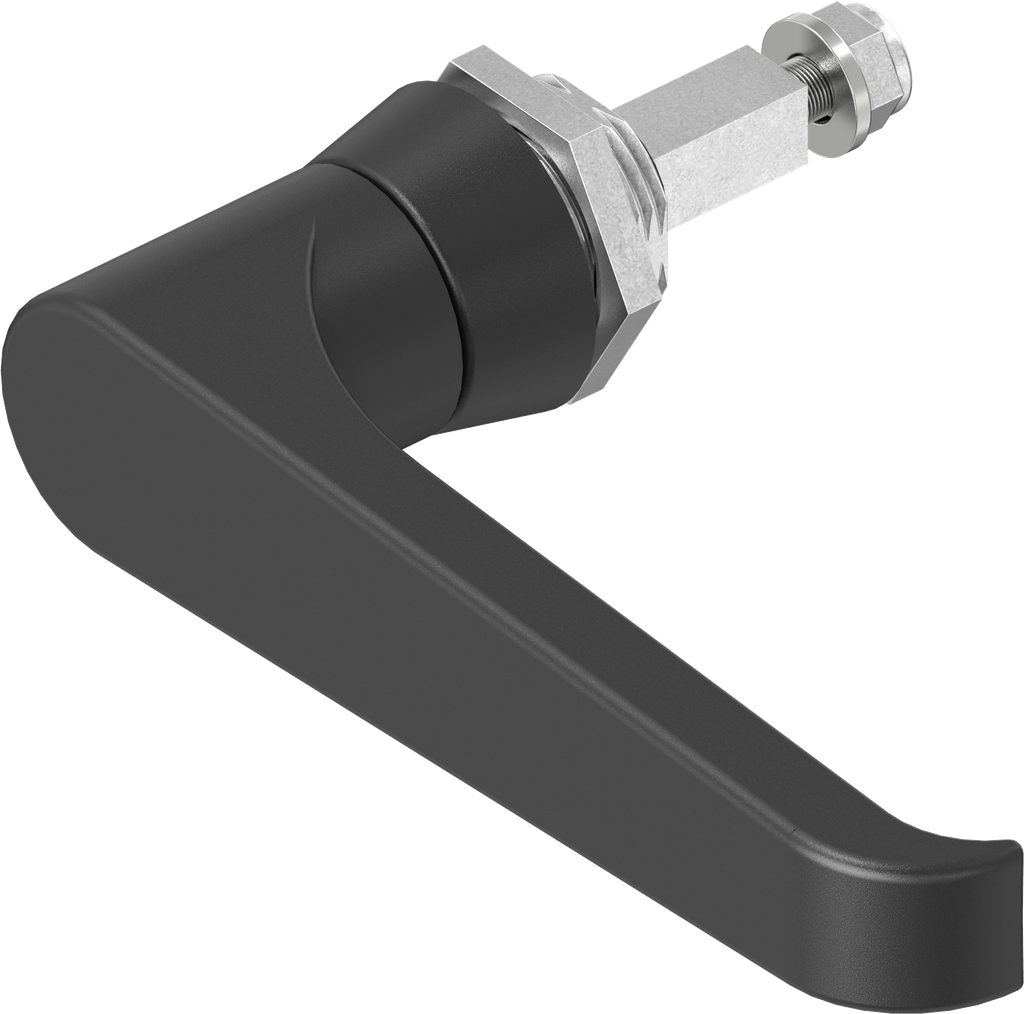 L-handle non-keyed, Zinc die black powder-coated