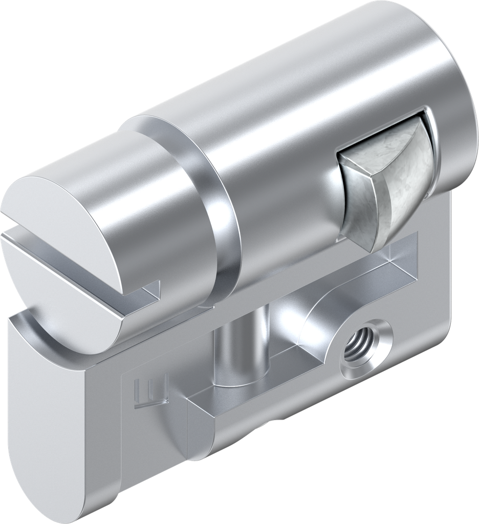 Profile half cylinder with insert slot 2 x 4, Zinc die chrome-plated