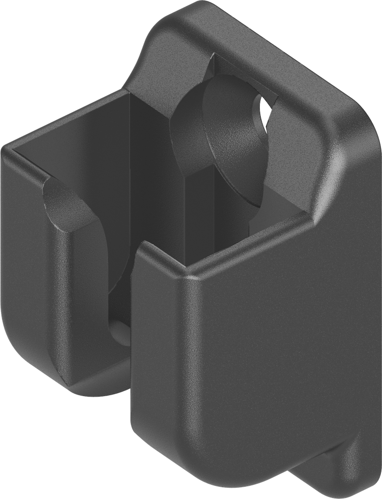 Verschlusshalter für Flachstange mit Doppelrolle, GD-Zn schwarz gepulvert