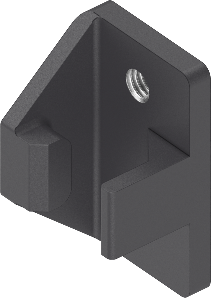 Verschlusshalter für Flachstange mit Verdrehung, GD-Zn schwarz gepulvert