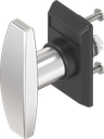 Escutcheon with T-handle, non-keyed, Stainless steel and polyamide black