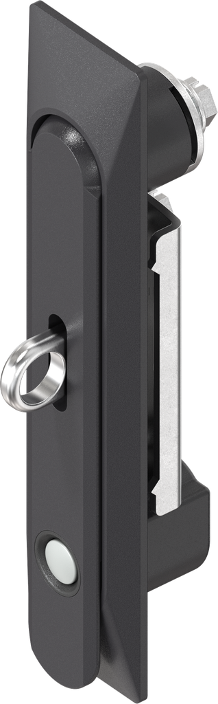 Swinghandle 1150 with push button and for padlock, Zinc die black powder-coated