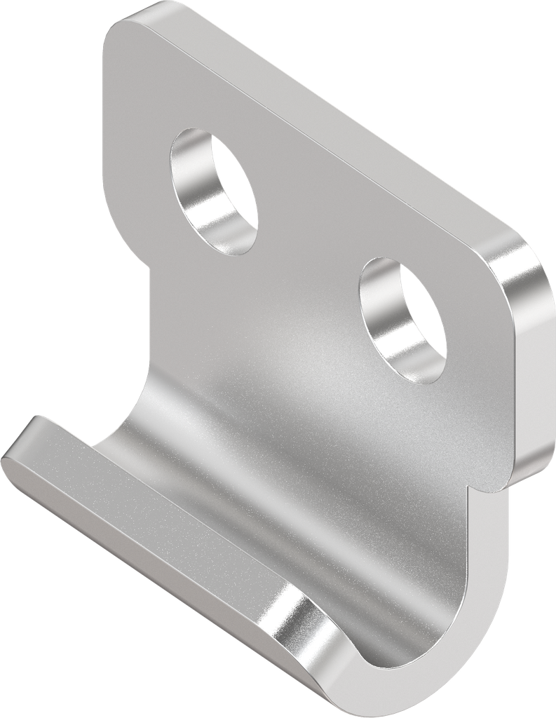 Hook, drilled, Stainless steel AISI 304 raw