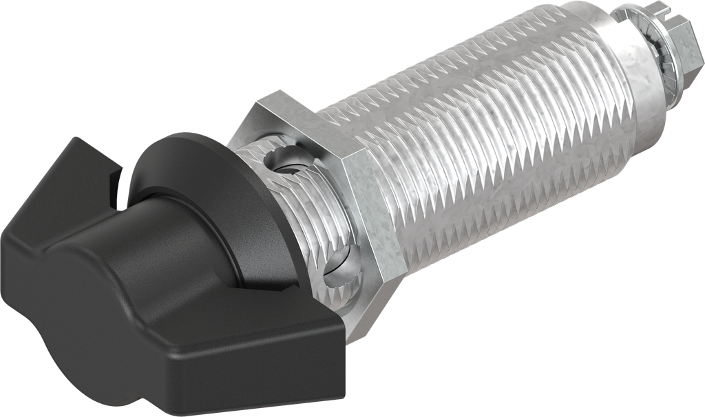 Wing knob quarter turn, non-keyed, Zinc die and polyamide black