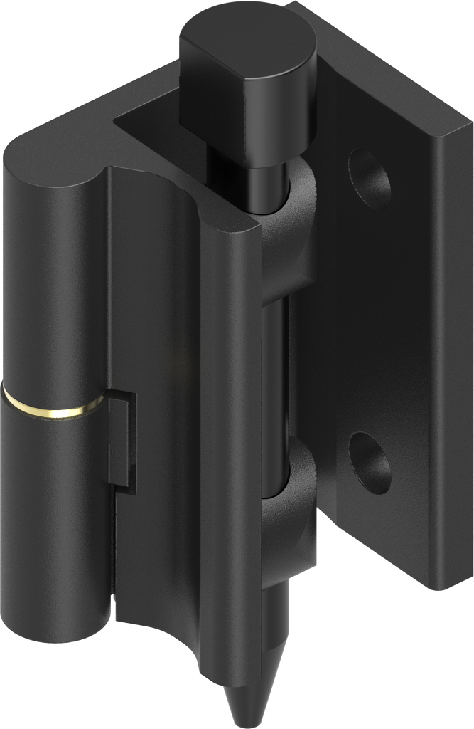 180° Hinge, left version, Zinc die black powder-coated