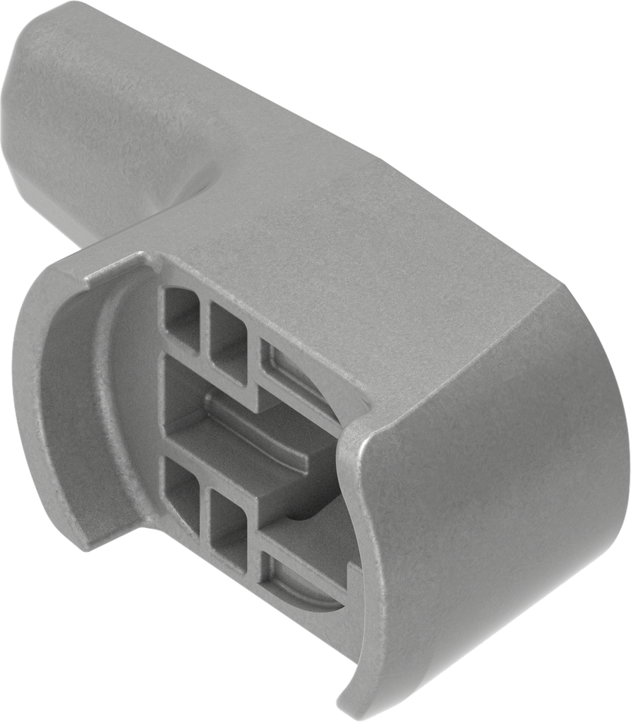 Rastzunge H = 18 mm, Polyamid GF silbergraumetallic