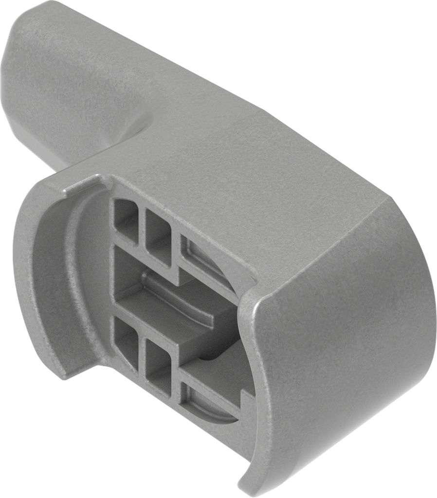 Rastzunge H = 18 mm, Polyamid GF silbergraumetallic