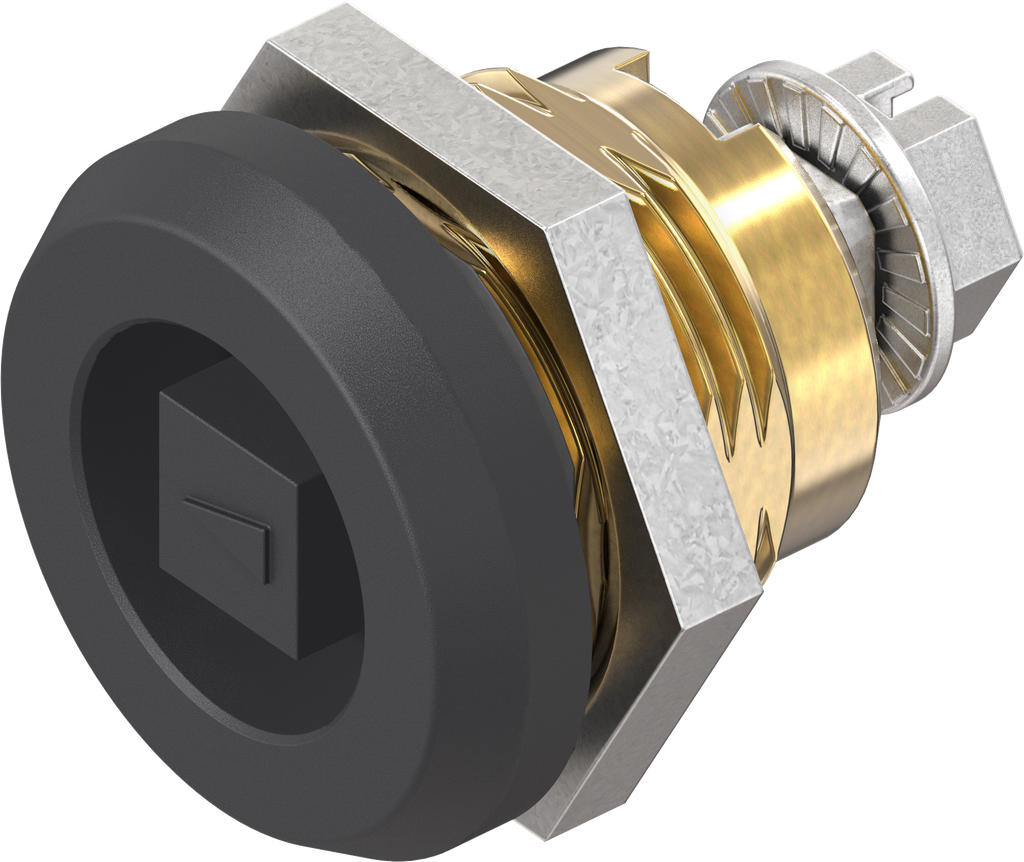 Safety quarter turn square 8, Brass and zinc die black powder-coated