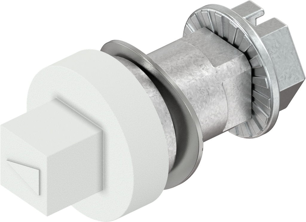 Insert square 7, Zinc die traffic white powder-coated