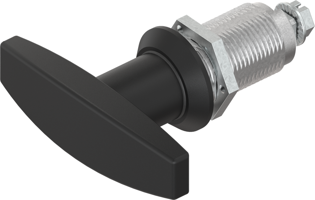 T-handle quarter turn, non-keyed, Zinc die black powder-coated