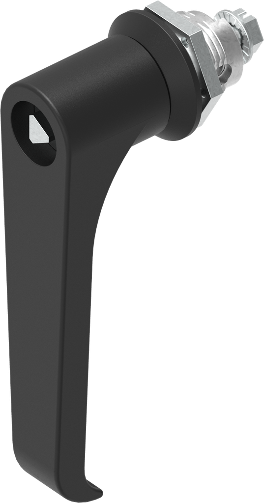 L-handle quarter turn triangular 7, Zinc die black powder-coated