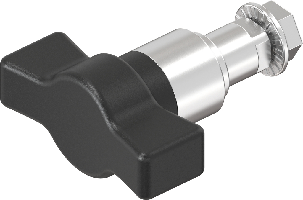 Wing knob insert, Polyamide black and stainless steel