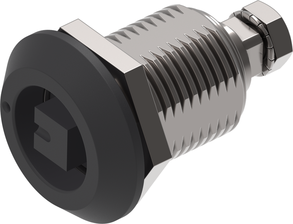 Compression latch, square 8, Stainless steel AISI 316 black powder-coated