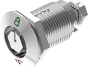 Compression latch hexagon male SW 11 with red-green marking, Stainless steel AISI 316 highly polished
