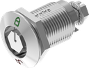 Compression latch hexagon male SW 11 with red-green marking, Stainless steel AISI 316 highly polished