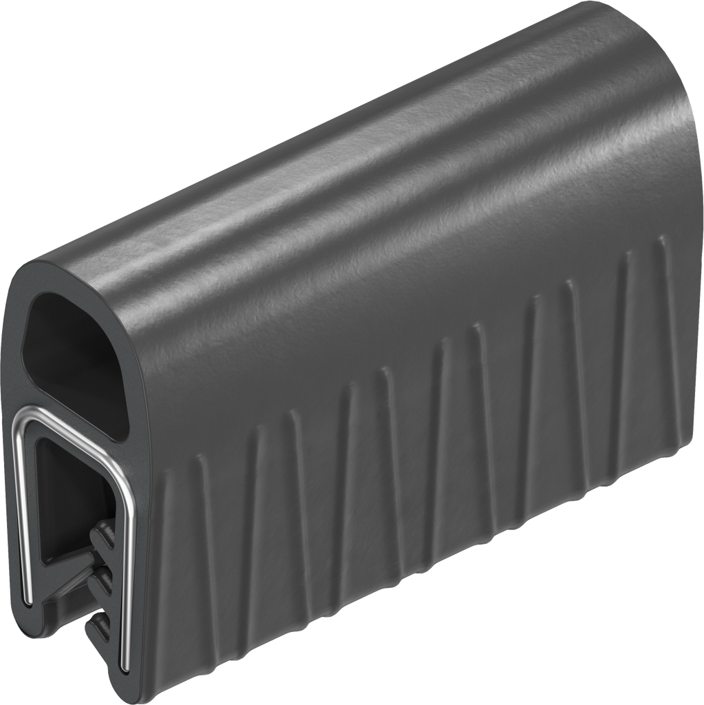 Sealing profile made of fire protection material, self-clamping, Foam rubber EPDM; clamping profile EPDM 60 ± 5 Shore A black
