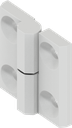 180° Hinge, right version, Zinc die white aluminium powder-coated