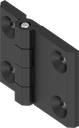 180° Hinge, Zinc die black powder-coated smooth matt