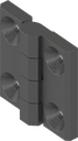 180° Hinge without hinge pin, Aluminium black powder-coated