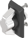 Escutcheon with wing knob, non-keyed, Stainless steel and polyamide black