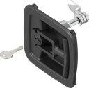 Chest handle with compression function keyed different, Polyamide black and zinc die black powder-coated