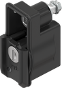 Locking set, right version, with round cylinder EK 333, Zinc die black powder-coated for outdoor use