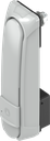 Swinghandle "long" with RC2 for profile half cylinder 45 mm (A = 35 mm), Zinc die grey powder-coated RAL 7038