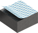 Cell sponge rubber 15 x 30 mm, EPDM black stretch eliminating and self-adhesive