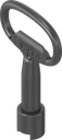 Key for insert crown type, Zinc die black powder-coated